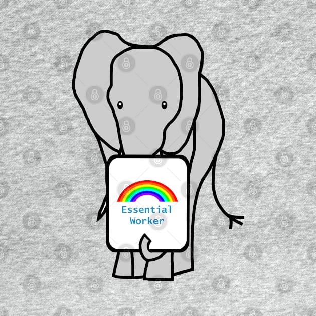 Elephant Worker Rainbow Essential Employee Meme by ellenhenryart